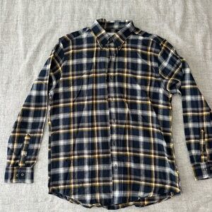 Men's Plaid Shirt - Black and Yellow